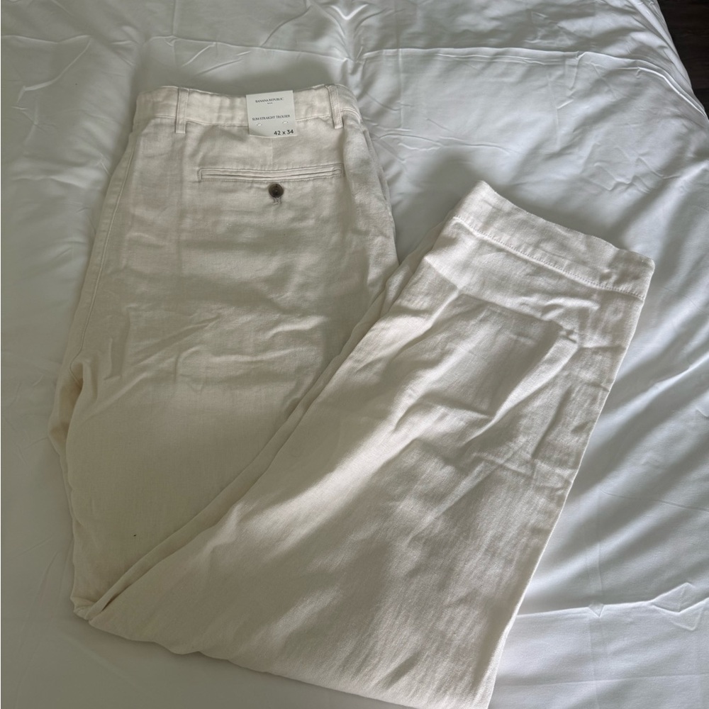 Banana Republic Factory Slim-Straight Linen Blend Pants – Size 42x34 – NWT